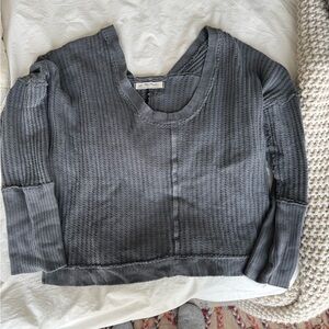 We The Free Charcoal Textured Long Sleeve Shirt